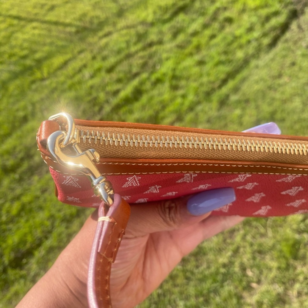 Dooney & Bourke Red Clutch with Leather Trim - Picture 8 of 15